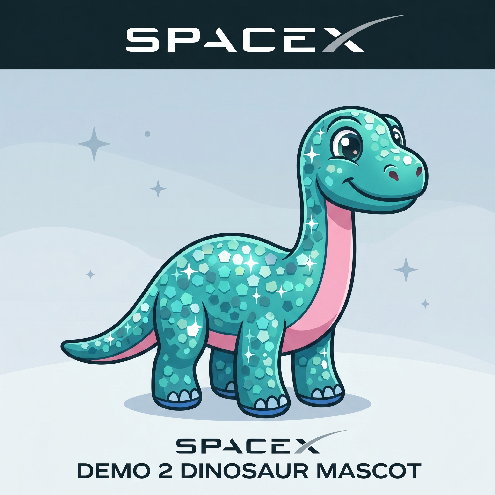 SpaceX Demo-2 Dinosaur Mascot